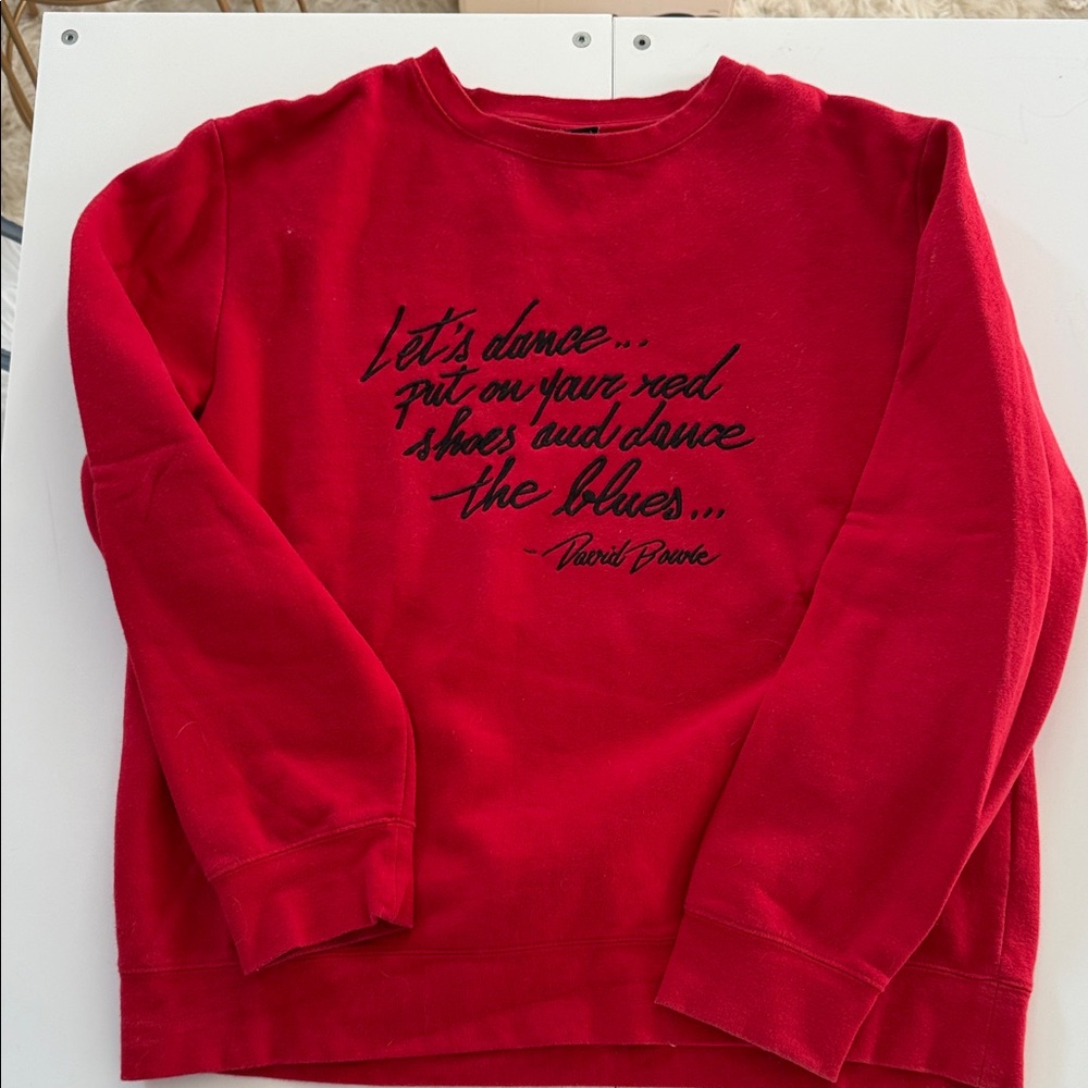 David Bowie Red Graphic Men's Sweater